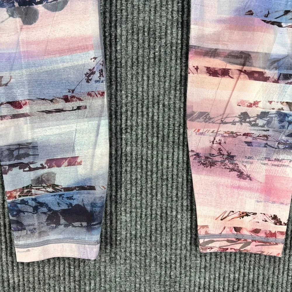 Lululemon Wunder Under High Rise Leggings Womens 8 Purple Striped Active Casual